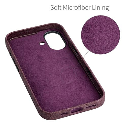 Dockem Card Case for iPhone 17 with Magnetic Mounting Plate, Camera Control Button, Wallet with 2 Holder Slots: M2 Luxe Canvas-Style Synthetic Leather (Burgundy) - color: Burgundy, size: 17