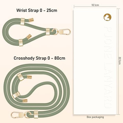 UKON Cell Phone Lanyard,Crossbody Lanyard and Wrist Strap Premium Metal Buckle Phone Charms with 2 X Strap Patch Compatible with All Smartphone(Green) - color: Green