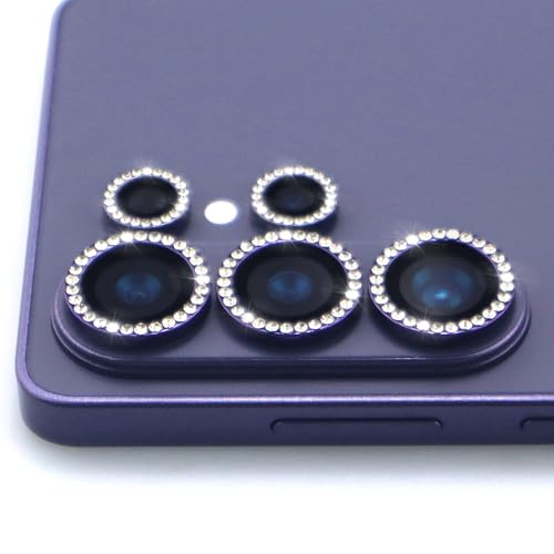 for Samsung Galaxy S26 Ultra Camera Lens Protector, Bling Diamond Metal Ring Tempered Glass Lens Cover, Sparkly Rhinestone Accessories (Violet) - color: Violet