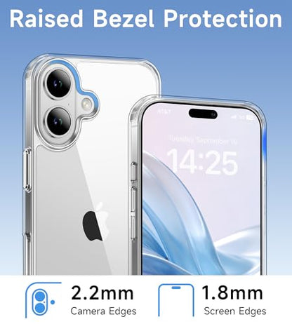 USLAI Case for iPhone 16 Plus, Anti-Yellowing, Crystal Clear Back, Shockproof & Military‑Grade Drop Protection - Transparent - color: Clear, size: iPhone 16 Plus