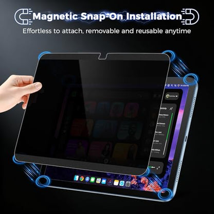 4-Way Magnetic Privacy Screen For iPad 11th Gen A16 - color: 360 Magentic Privacy Screen, size: iPad 11th Gen(A16) 11"