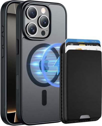 Magnetic for iPhone 16 Pro Max Wallet Case with Card Holder Black | Compatible with MagSafe, Shockproof Phone Cover with Detachable RFID Blocking Credit Card Slot, Black - color: Black, size: iPhone 16 Pro Max