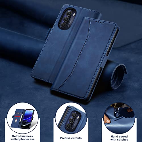 Jasonyu Flip Wallet Case for Moto G Stylus 5G (2022),Leather Magnetic Folio Cover with Card Holder,Kickstand - TPU Shockproof Durable Protective Phone Case,Blue | PU Leather Magnetic Folio Cover,with Card Holder,Kickstand,TPU Shockproof,Durable,Protective