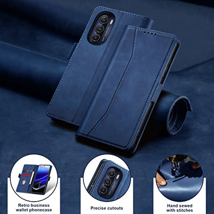 Jasonyu Flip Wallet Case for Moto G Stylus 5G (2022),Leather Magnetic Folio Cover with Card Holder,Kickstand - TPU Shockproof Durable Protective Phone Case,Blue | PU Leather Magnetic Folio Cover,with Card Holder,Kickstand,TPU Shockproof,Durable,Protective