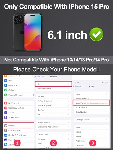GIGIKISS 2 Pack Privacy Screen Protector for iPhone 15 Pro - size: for iPhone 15Pro 6.1 inch - Black