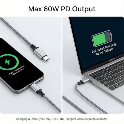 USB C to USB C Cable 25ft, 60W PD Fast Charging Cord, Extra Long Braided Charger Cable for MacBook Air M3 M2, iPad Pro, iPhone 16 15 Pro Max, Samsung Galaxy S24, Pixel, Switch - size: 25 Feet