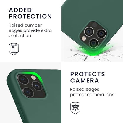 kwmobile Case Compatible with Apple iPhone 12 / iPhone 12 Pro Case - Soft Slim Protective TPU Silicone Cover - Forest Green - color: forest green