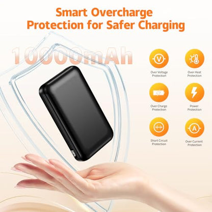 2 Pack 10000mAh 22.5W Fast Charging Power Bank, Black & Black - color: Black&Black