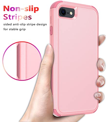 Diverbox Designed for iPhone SE case with Screen Protector Heavy Duty Shockproof Shock-Resistant Cases for Apple iPhone se Phone 2022/2020 Release (Pink) - color: Pink