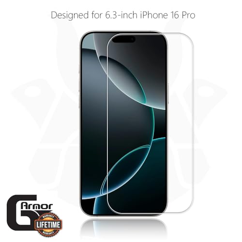 2 Pack Glass Screen Protector for iPhone 16 Pro - size: iPhone 16 Pro