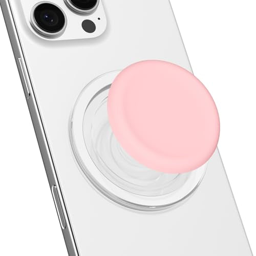 Svanove Silicone Magnetic Phone Grip Compatible with Magsafe Phone Grip Holder, Cute Cell Phones Grips Stand Collapsible Kickstand for iPhone Samsung, Slim Thin Matte Soft Rubber TPU, Light Pink - color: Pink, style: Magnetic