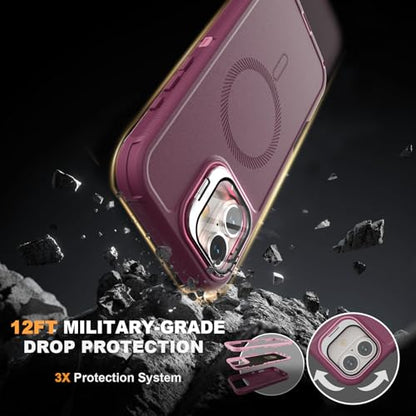 Follaroma for iPhone 16 Case,Magnetic,Heavy Duty Case,6.1'',Purple-Pink - color: Purple-pink, size: iPhone 16 6.1''