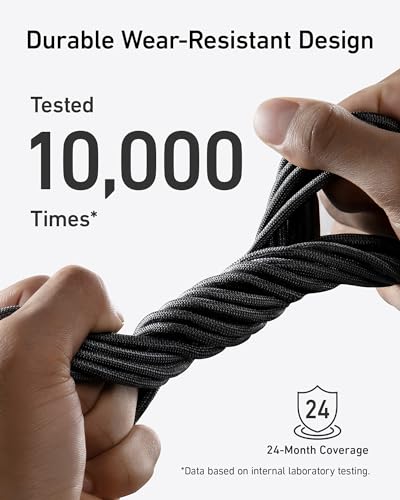 Anker USB C Cable, 240W Type C Fast Charging, USB 2.0(10 ft, Phantom Black) - size: 10ft