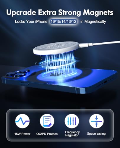 Wireless Charger 2Pack 6FT 15W Samsung Magnetic MagSafe Charger - color: Bright White