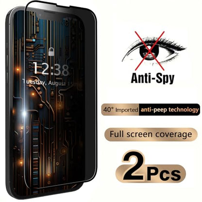 2 Pack Screen Protector Compatible with Vivo Y29 4G 5G/Y200+ 6.68 Inch Privacy Tempered Glass Anti-peep Film Anti-scratch No Fingerprint Unlock - size: Vivo Y29 4G/5G/Y200+ 5G