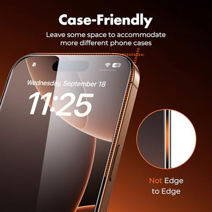 UNBREAKcable 3-Pack Screen Protector for iPhone 16 Pro Tempered Glass - size: iPhone 16 Pro