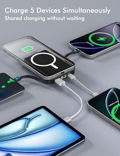 podoru for Magsafe Power Bank, 10000mAh Magnetic Portable Charger - color: Black