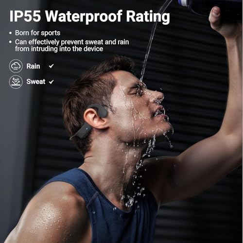 Bluetooth 6.0 Bone Conduction Sports Headphones: Open-Ear Design, IPX5 Waterproof, 10-Hour Playtime - Perfect for Running