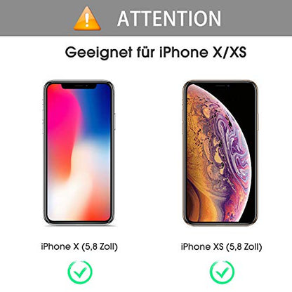 OMOTON [4-Pack] Screen Protector for iPhone Xs & iPhone X, 5.8 inch - Tempered Glass/Guide Frame/Easy Installation - size: iPhone X/XS