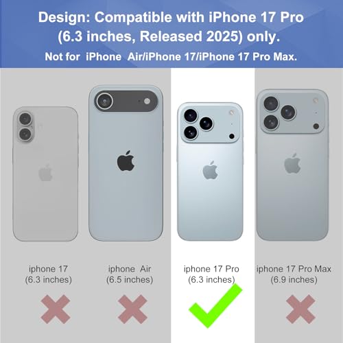 for iPhone 17 Pro Belt Clip Holster Case, Screen Protector-Black | Camera Lens Protector, Swivel Stand Holder, Slim Shell Shell Pouch Full Body Protective, Rugged Drop Defense Cell Phone Cover - size: iPhone 17 Pro