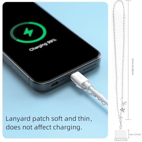 Phone Charm Detachable Metal Cellphone Wrist Strap for Women Girls, Cell Phone Lanyard - color: Long-silver