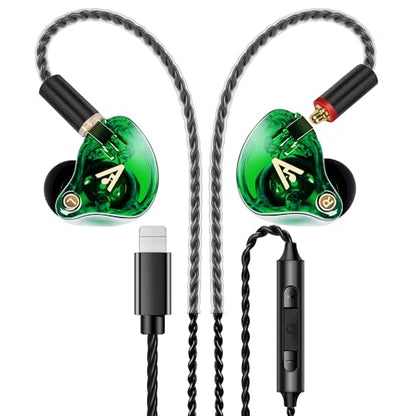 Audiovance Vibes 202ML HiFi Wired Earbuds for iPhone 14/13/12/11/X, Pro Max - color: 6-Green