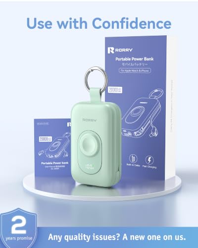 RORRY CharmGo Portable Charger, 20000mAh PD 30W Portable Charger Power Bank - color: Green