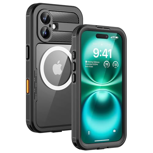 Lanhiem Magnetic Case for iPhone 16 Plus, IP68 Waterproof Dustproof Phone Case, [Compatible with Magsafe] [Built-in Screen Protector] Full Body Heavy Duty Rugged Phone Cover 6.7 inch, Black - color: Black, size: for iPhone 16 Plus