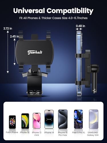 Car Phone Holder for Dashboard 360 Degree Rotation Multifunctional One Hand Operation Clip Design Phone Mount Compatible with 4-7 inch Smartphones