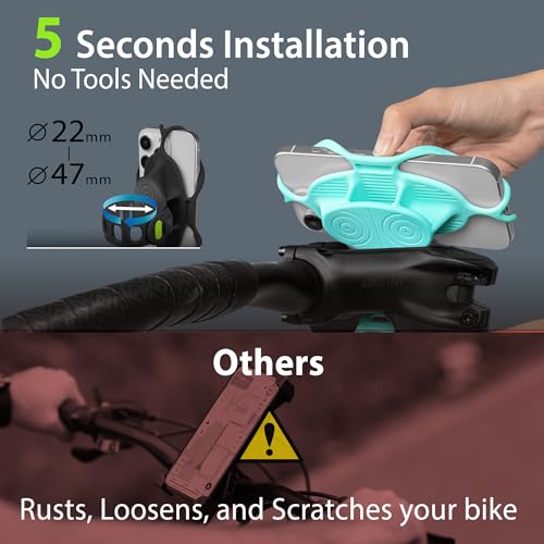 Bone Bike Tie 5 Pro, Universal Bike Phone Stem Mount for 4.7"-7.2" Phones - color: Black - Bike Tie 5 Pro