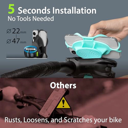 Bone Bike Tie 5 Pro, Universal Bike Phone Stem Mount for 4.7"-7.2" Phones - color: Black - Bike Tie 5 Pro