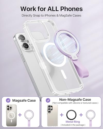 andobil [2026 Unrivaled Stability] Magnetic Phone Grip Holder for MagSafe - color: Purple