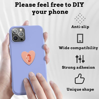16PCS Metal Phone Ring Holder Heart Finger Ring Stand Adhesive Sunflower Star Shaped Various Styles Smartphone Grip Moon Charm Hook Smartphones Grip Loop Accessories for Mobile Case Pad Tablet