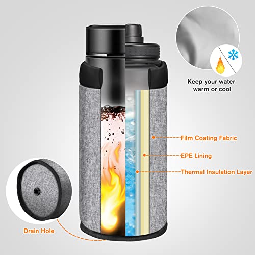 FINPAC Cup Holder for Bike, Universal Water Bottle Holder w/Phone Pockets - color: Gray