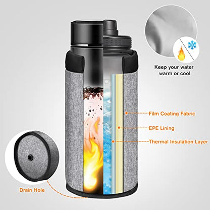 FINPAC Cup Holder for Bike, Universal Water Bottle Holder w/Phone Pockets - color: Gray