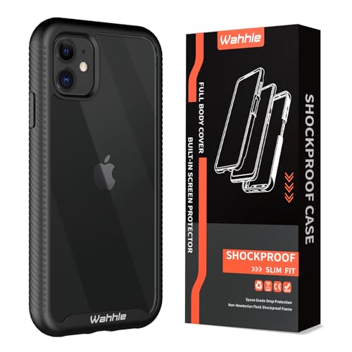 Compatible with iPhone 11 Case, Built in Screen Protector Full Body Shockproof Slim Fit Bumper Protective Phone Cover 6.1'' Men Women-Black/Clear - size: iPhone 11