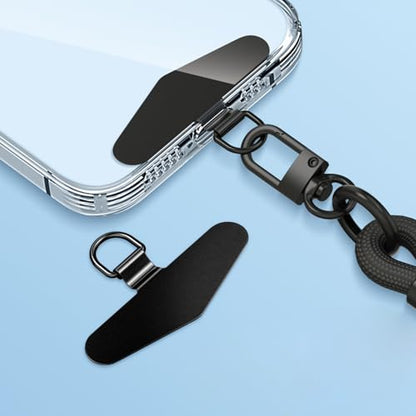 TENOC Metal Phone Tether Tab, 2Pcs, Black - color: Black