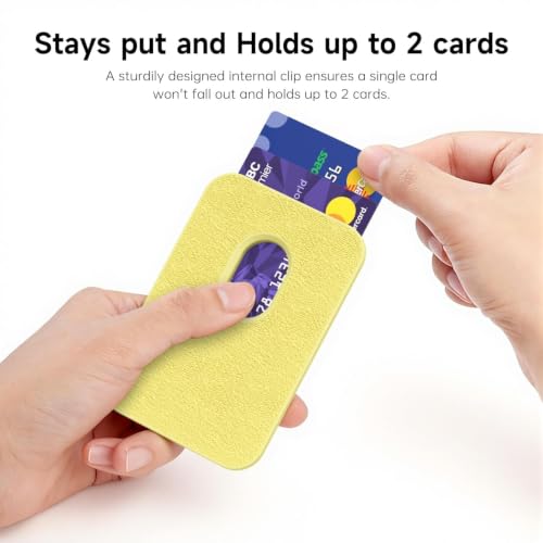 LoeoeL Magnetic Phone Wallet Compatible with Magsafe Wallet, Silicone ID Credit Card Holder Wallets for Back of Phone Pocket, Slim Thin Pouch Sleeve Wallets for iPhone Samsung Pixel, Yellow - color: Yellow
