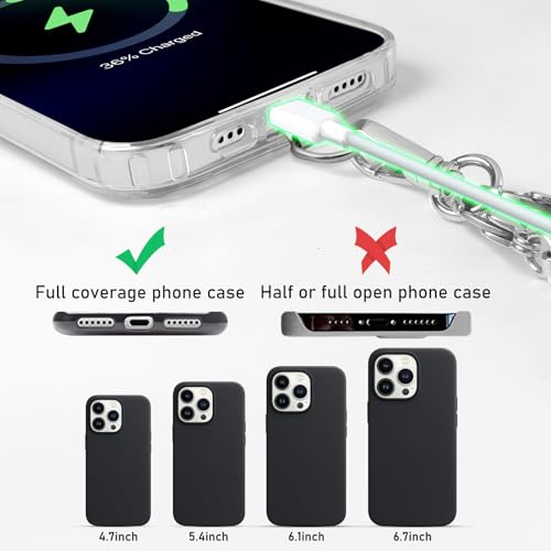 ROCONTRIP 2 In 1 Cell Phone Lanyard Crossbody Chain And Phone Wrist Strap Set Adjustable Phone Lanyard Chain Fit iPhone 16 With Metal Phone Tether Tab Detachable And Neck Strap - color: Darkgrey+silver