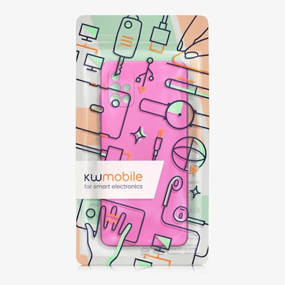 kwmobile Case Compatible with Samsung Galaxy A51 Case -Soft TPU Back Phone Cover - with Metallic Look - Metallic Pink - color: metallic pink, size: Galaxy A51