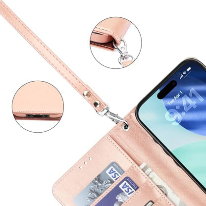 Bocasal Detachable Wallet Case Card Holder for iPhone 17 Air, Rose Gold - color: Rose Gold