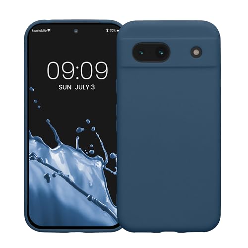 kwmobile Case Compatible with Google Pixel 8a Case - Protective Slim TPU Phone Cover - Soft Matte Finish - Navy Blue - color: navy blue