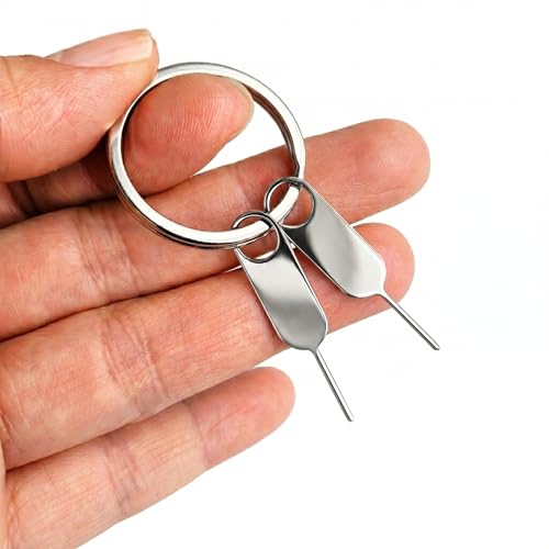 2 Pack SIM Card Removal Tool, SIM Ejector Pin for iPhone Samsung Google Pixel, Universal SIM Tray Eject Tool & Doorbell Reset Pin, Easy Carry (Key Ring Included) - Small - size: 2 Pack Small
