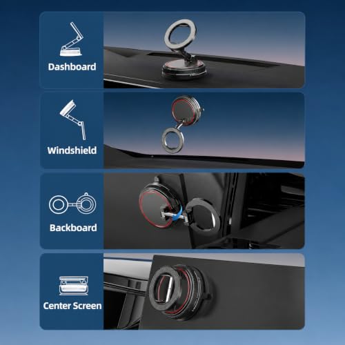 Car Phone Holder Mount for MagSafe, 108LBS Vacuum Suction&3000gf Magnetic