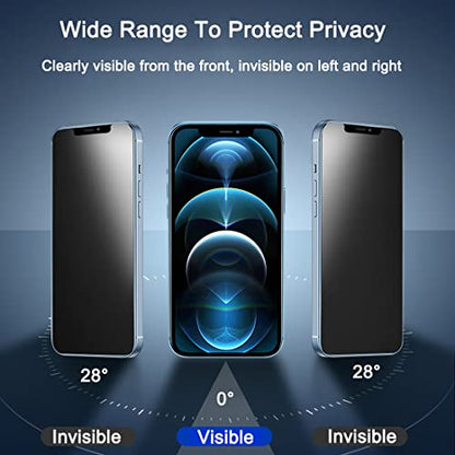 2 Pack Compatible with iPhone 12 Pro Max 6.7" Matte Privacy Screen Protector, Anti-Glare Anti-Spy Scratch Resistant Tempered Glass Film, Anti-Shatter, Rounded Edge Full Coverage