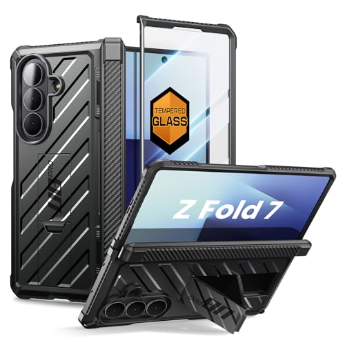 SUPCASE for Samsung Galaxy Z Fold 7 Case with Built-in Kickstand, Black - color: Black