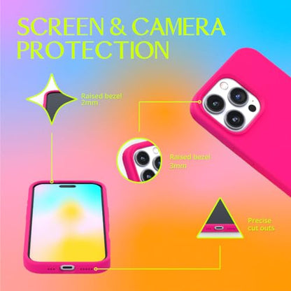 FELONY CASE – iPhone 13 Pro Case – Neon Pink Silicone Phone Cover, Liquid Silicone with Anti-Scratch Microfiber Lining, 360° Shockproof Protective Case for Apple iPhone 13 Pro - color: Neon Pink, size: iPhone 13 Pro