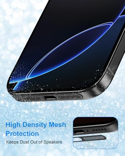 USB C Port Cover with Speaker Cover for iPhone 16/15 Series, Black, 4 Pack - color: Black