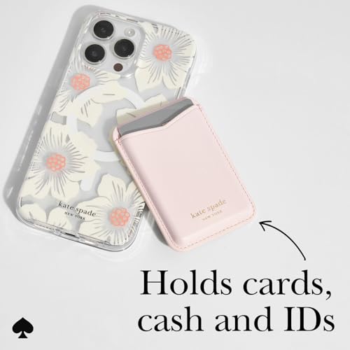 kate spade new york Magnetic Card Holder/Wallet - Pale Dogwood | Stylish Phone Wallet - Compatible w/MagSafe Phones & Cases -Detachable MagSafe Wallet for iPhone 17 Pro Max/16/15/14/Pixel 10 - color: Pale Dogwood