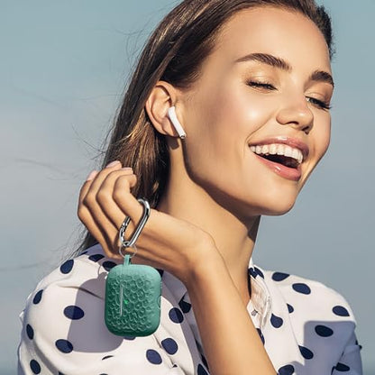 for Airpods Pro 2nd Generation Case,Engraved Soft Silicone Skin Cover Full Protective Case Compatible with Apple AirPods Pro 2nd,Front LED Visible (Pinggreen, AirPods Pro 2/1) - color: Green, size: Airpods Pro 2/1 Case